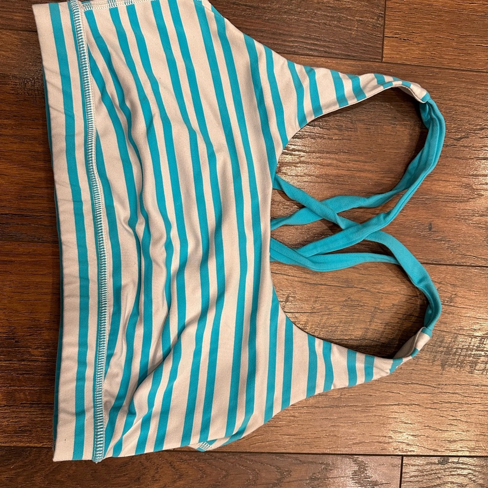 Lululemon Striped Blue and White Energy Bra
